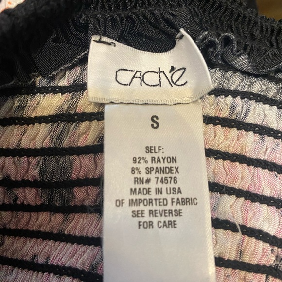 cache maxi dress off the shoulder, pink, black and white size small - Picture 7 of 7